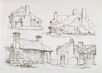 Plate 3 fra Progressive Lessons on Landscape for Young Beginners, 1816 (myk grunnetsing)