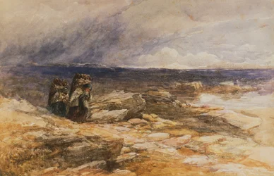 The Peat Gatherers nær Bettws-Y-Coed, Nord-Wales (akvarell)