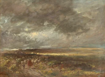 Heidelandskap: gjeter og sauer, ca. 1810.