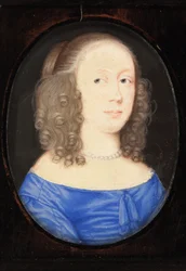 En dame kalt Elizabeth Vere, grevinne av Clare, 1653 (wc på vellum)
