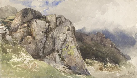 Mountain Rocks (wc over grafitt på papir)
