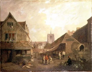 Old Fishmarket, Norwich (olje på lerret)