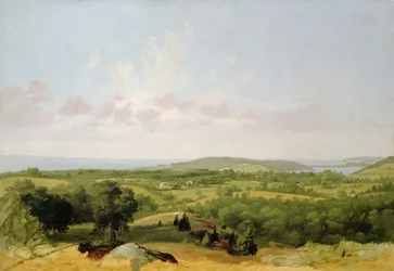 Utsikt over Narragansett Bay, nær Warwick, Rhode Island