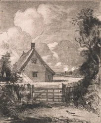 Hytte i en kornåker