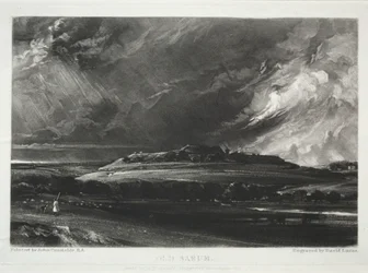 Ulike landskapsfag, karakteristisk for engelsk natur... Old Sarum, 1832.