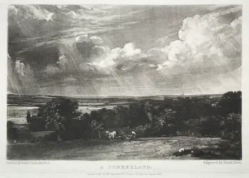 Ulike landskapsfag, karakteristisk for engelsk natur fra bilder malt av John Constable, R.A.: A Summerland