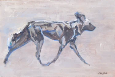 Afrikansk malt hund (villhund), 2024 (olje på lerret)