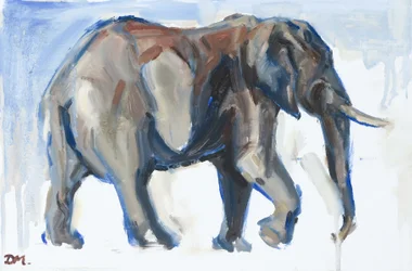 Okselefant, 2018 (olje på panel)
