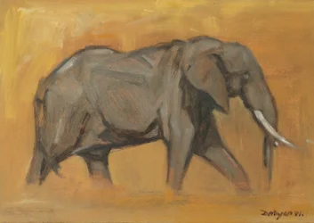 Okselefant, 2018 (olje på panel)