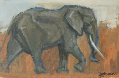 Okselefant, 2019 (olje på panel)