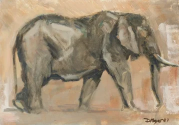 Okselefant, 2019 (olje på panel)
