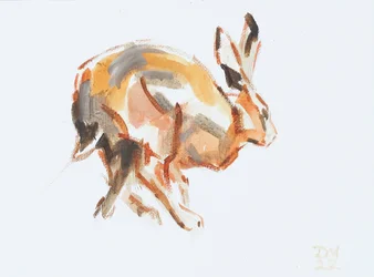 Hare (Løpende), 2022 (olje på lerret)