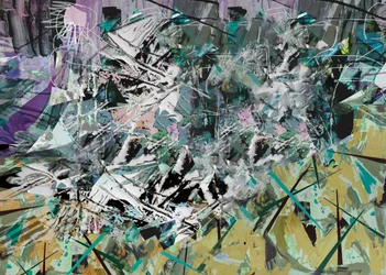 Tanglewood, 2017, Blandede medier på trepanel.