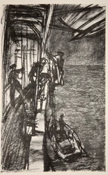Utenfor Havre: å ta losen om bord på et hospitalskip, illustrasjon fra «The Western Front», utgitt av Country Life Ltd.