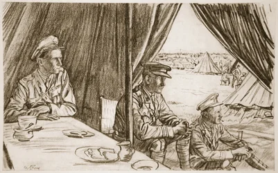 Venter på de sårede, illustrasjon fra «Vestfronten», utgitt av Country Life Ltd.