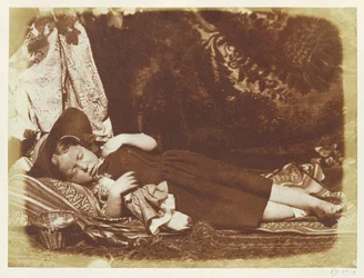 The Bedfellows, ca. 1843-47 (saltet papirtrykk fra kalorinegativ)