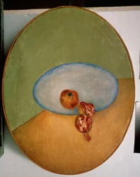 Stilleben med granatepler. Maleri av David Petrovich Sterenberg (1881-1948), olje på lerret