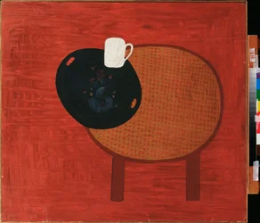 Rouge et blanc (rød og hvit) - Maleri av David Petrovich Sterenberg (1881-1948), olje på lerret, ca 1920 - russisk kunst, avantgarde fra det 20. århundre, stilleben - Far Eastern Art Museum, Khabarovsk (Russland)