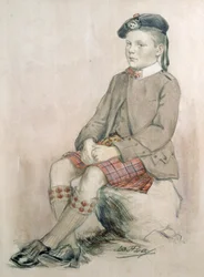 Prince of Wales, etter Edward VIII, 8 år gammel, iført Royal Stewart Tartan