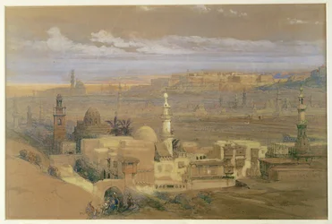 Utsikt over Kairo (akvarell og gouache)