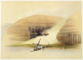 Utgravd tempel til Abu Simbel, Nubia, Egypt, c1845