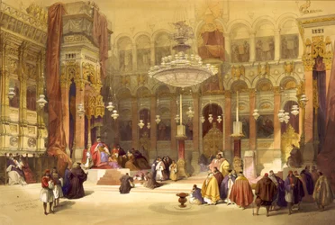 Den hellige gravs greske kirke, Jerusalem, 11. april 1839. Litografi