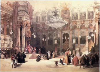 I Det hellige land: Jerusalem, Den hellige gravs kirke, det gresk-ortodokse kapellet (gravering)