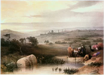 I Det hellige land: Jerusalem fra nord (gravering)