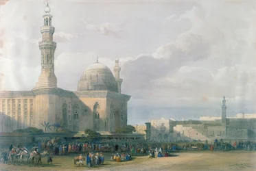 Sultan Hasans moské sett fra den store plassen Rumeyleh, Kairo, fra Egypt and Nubia, bd. 3