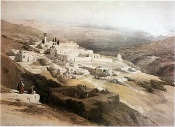 Nasaret, Fransiskanermunkenes kloster, Israel (gravering)