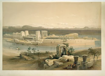 Philae-øya, Assuan, Egypt (akvarell)
