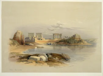 Philae-øya, Egypt (akvarell)