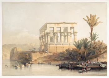 Hypaethral-tempelet i Philae, kalt Faraos seng, Egypt, 1849