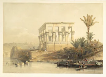 Hypaethral Temple ved Philae, kalt Faraos seng, plate 65 fra bind II av 