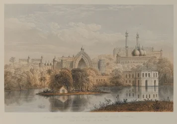 «Utsikt over den store Iman Barra og Roome Durwaza», Lucknow (litografi)