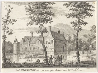 Utsikt over Gamle Heemstede Oud Heemstede 1607. etter en skisse av D. Vinkeboons (tittel på objekt)