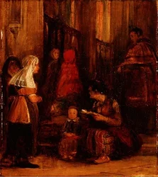 Syv skikkelser i en kirke