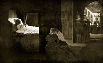 Cromwells død, 1658, illustrasjon fra 'Hutchinson's Story of the British Nation', ca. 1923