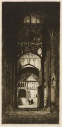 Gloucester Cathedral Interiør (radering)