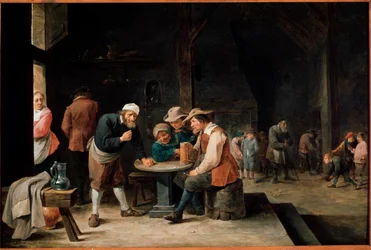 Øldrikkere. Maleri av David Teniers II, den unge (1610-1690). Olje på lerret