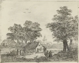 Landskap med turgåere