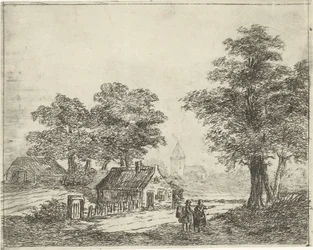 Landskap med turgåere