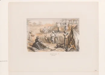 Høsting på landet, 1200-talls Dorpere. (1200-tallet) (tittel på objekt)