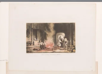 Interiør av en saksisk gård Hall of a Saxische Hoeve (tittel på objekt)