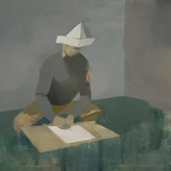 Marcel Broodthaers 20 (syntaks), 2023 (olje på lin)