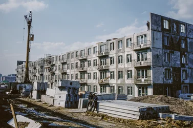 Sovjetunionen, Bratsk, Irkutsk, Nye leiligheter under bygging for arbeidere