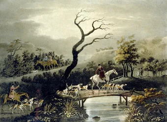 Natt, revejakt, gravert av J.H. Clarke og F. Jeakes