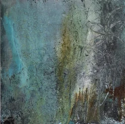 Blågrønn patina – abstrakt
