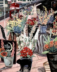 Blomsterdame, 2020 (akryl/medium på lerret)