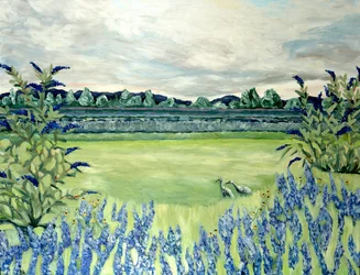 Lavendelåkrer, 2015 (akryl på lerret)